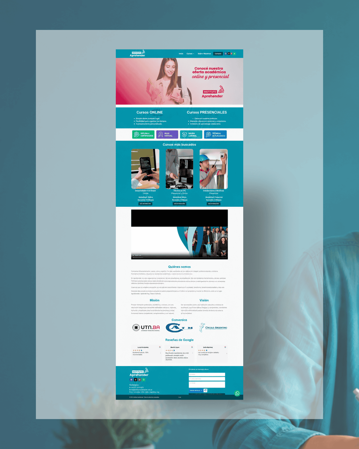 Sitio web anterior de Instituto Aprehender